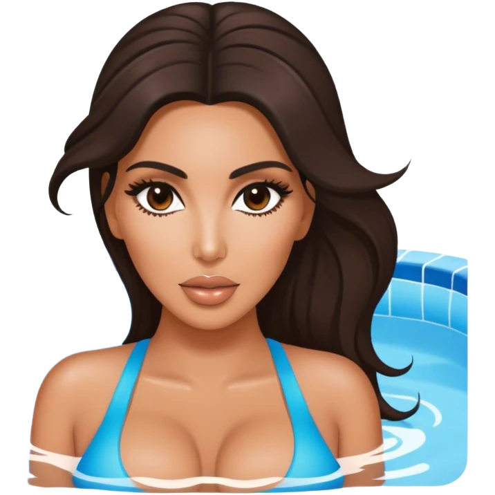 Kim kardashian pool boo no swimsuit emoji