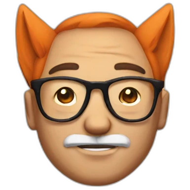 A man with glasses and fox ears emoji