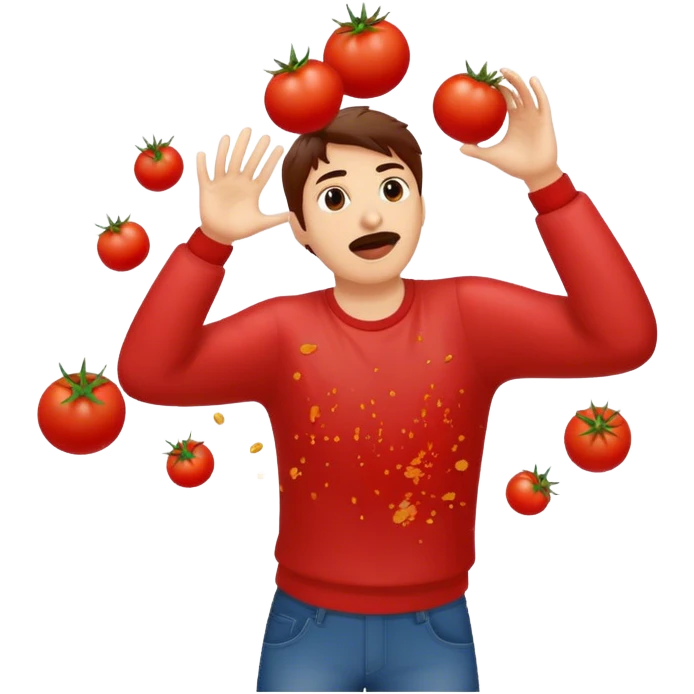 Throwing tomatoes emoji