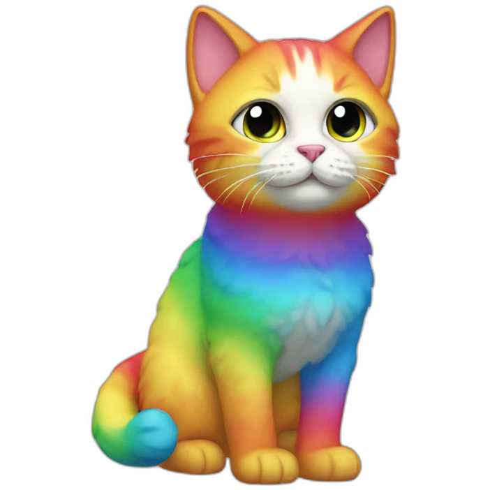 Rainbow Cat Full Body emoji