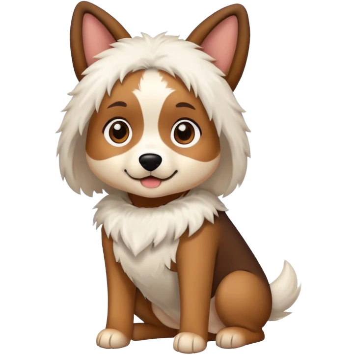 Girl is costume of the dog emoji
