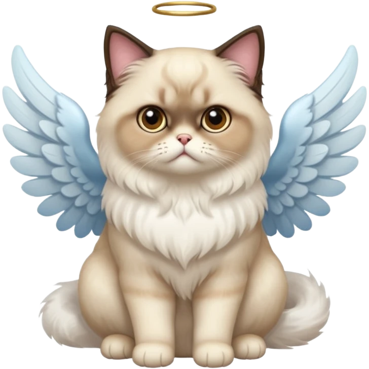 A Himalayan cat with angel wings emoji