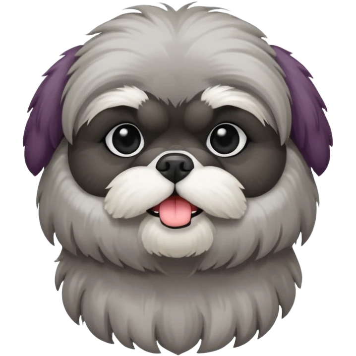 Dark grey shih tzu emoji