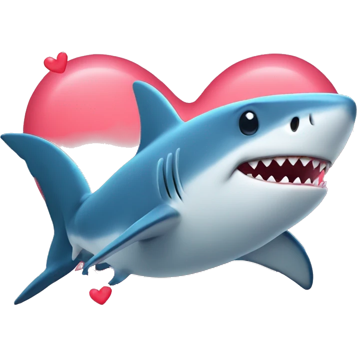 Shark with love hearts emoji