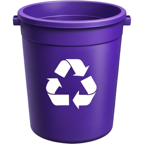 dark purple round recycle bin emoji