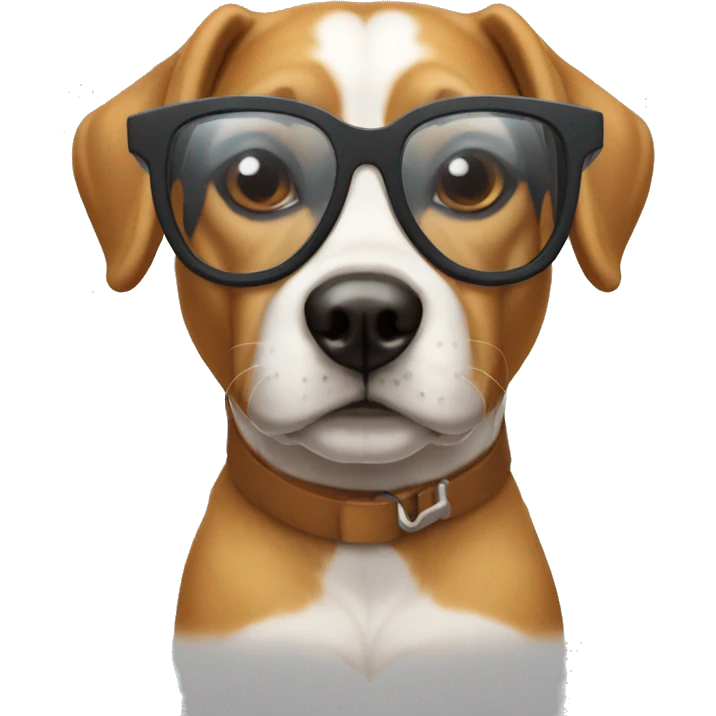 chien avec des lunettes emoji