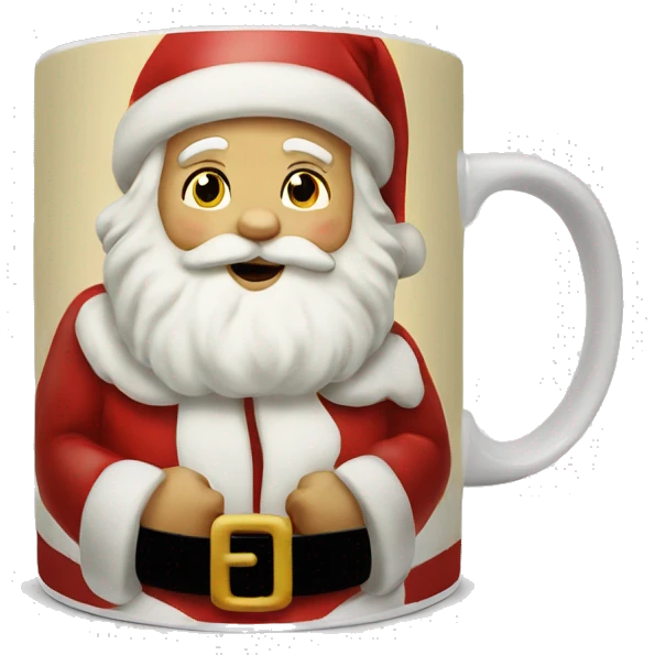 Vintage Santa shaped mug emoji