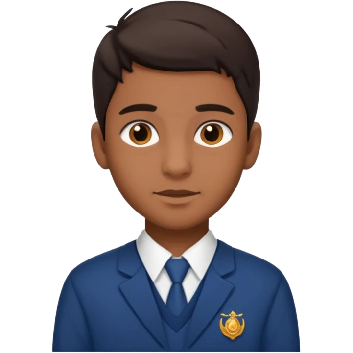 Indian male high school student brown skin dark hair emoji
