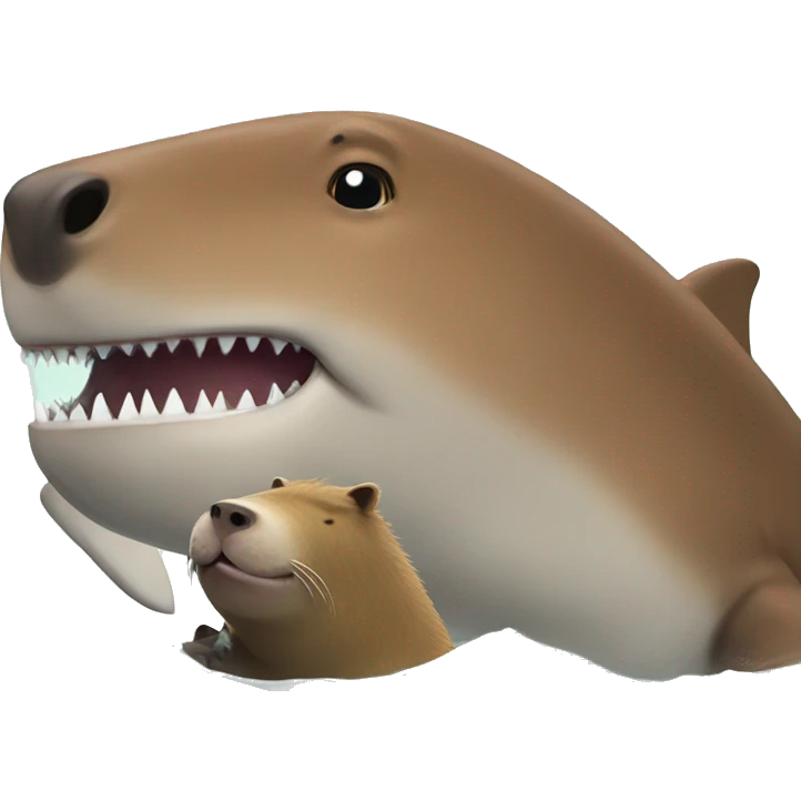 shark and capybara being friends emoji