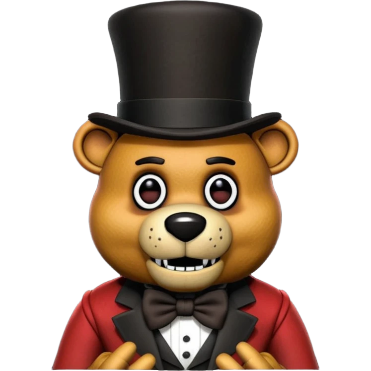 Freddy Fazbear with black and tiny hat from Five Nights At Freddy's Movie emoji