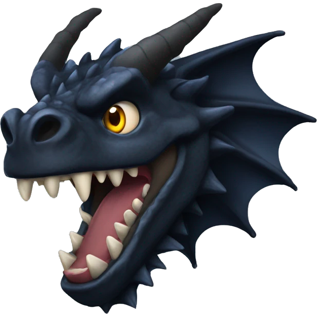 Dragón negro furia nocturna emoji