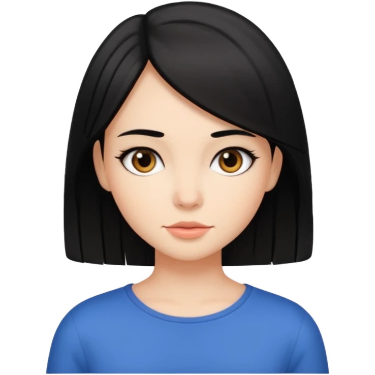 Medium brunette girl with straightened black hair emoji