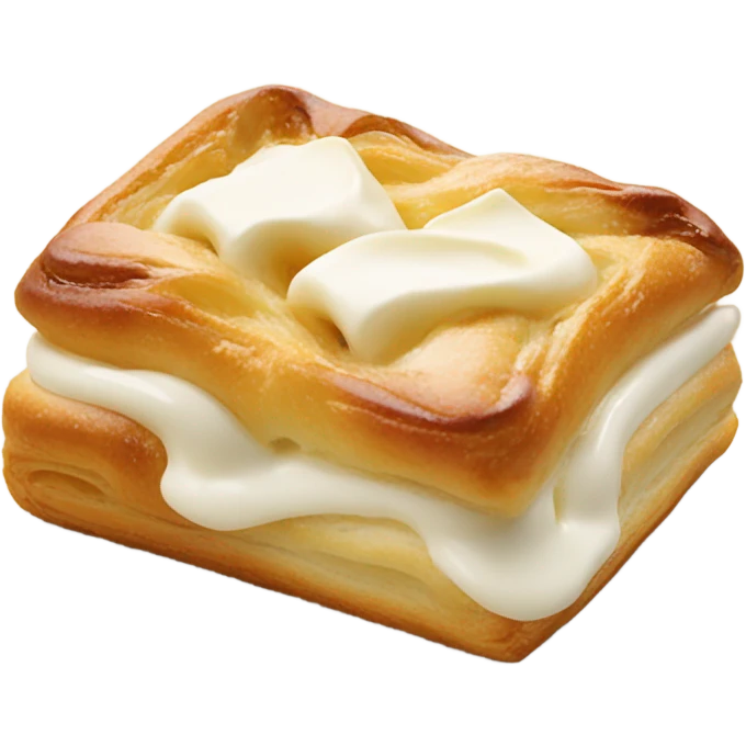 Rectangular danish with cream cheese dollop on top in the middle emoji