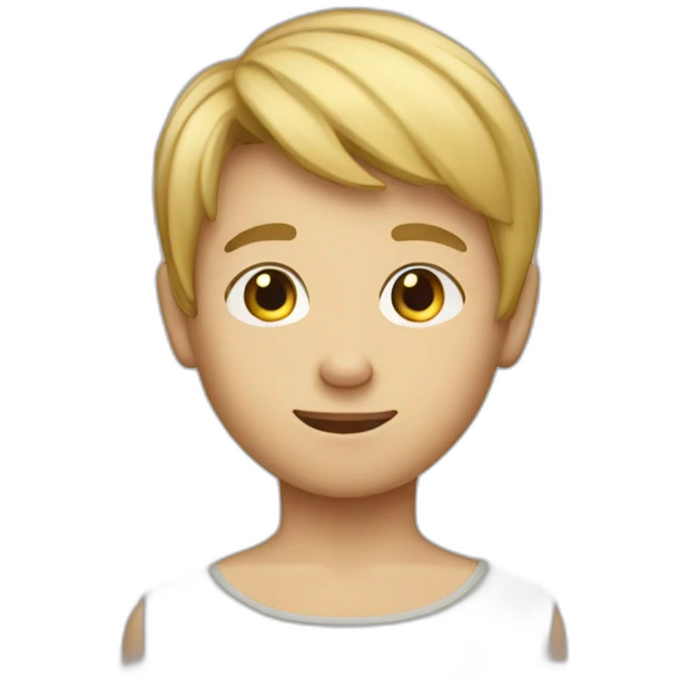 Kid boy with blont straight hair emoji