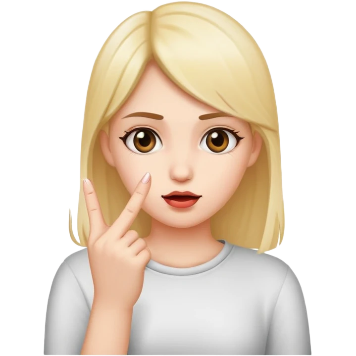 girl with a middle finger up and other hand on face emoji