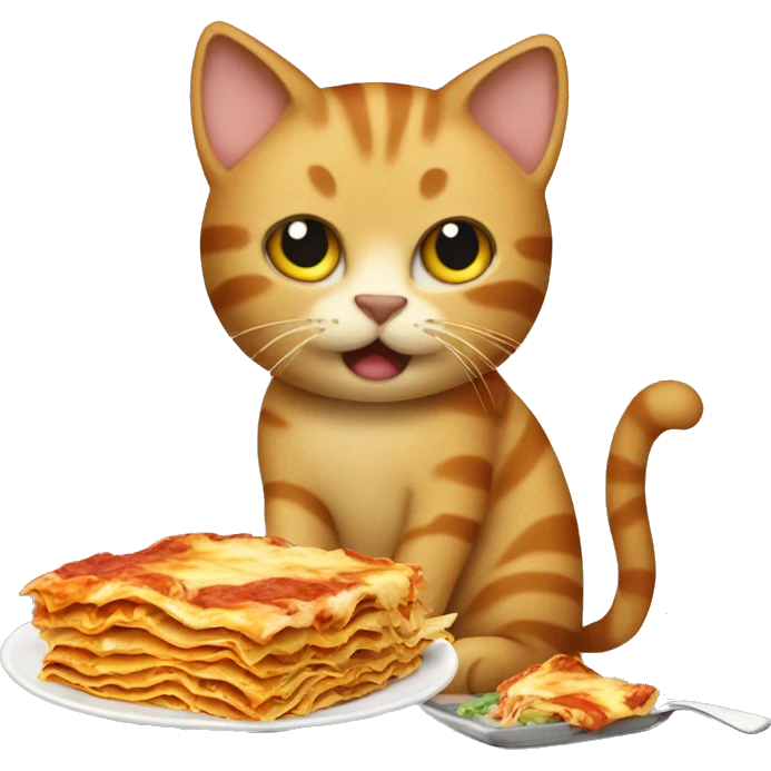 cat eating lasagna emoji
