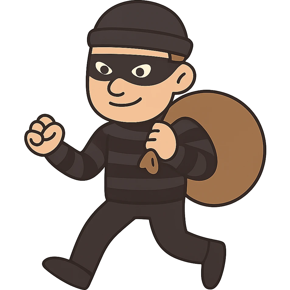 flat toon style thief character emoji
