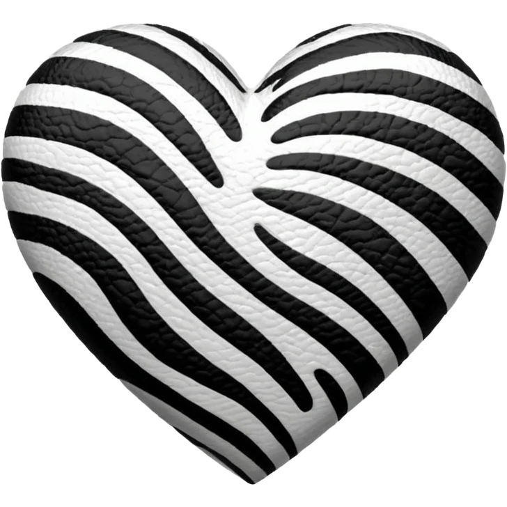 realistic zebra print heart emoji