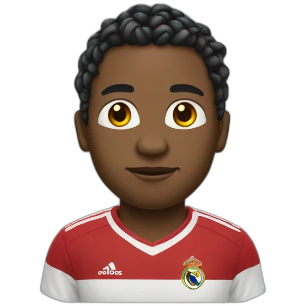 Black man with braids in ronaldo football t shirt emoji