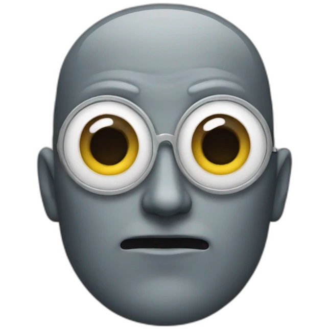 a man with owl eyes and mouth as if they were his own mouth and eyes emoji