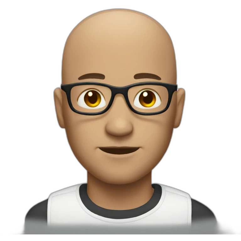 Bald man with dark glass emoji