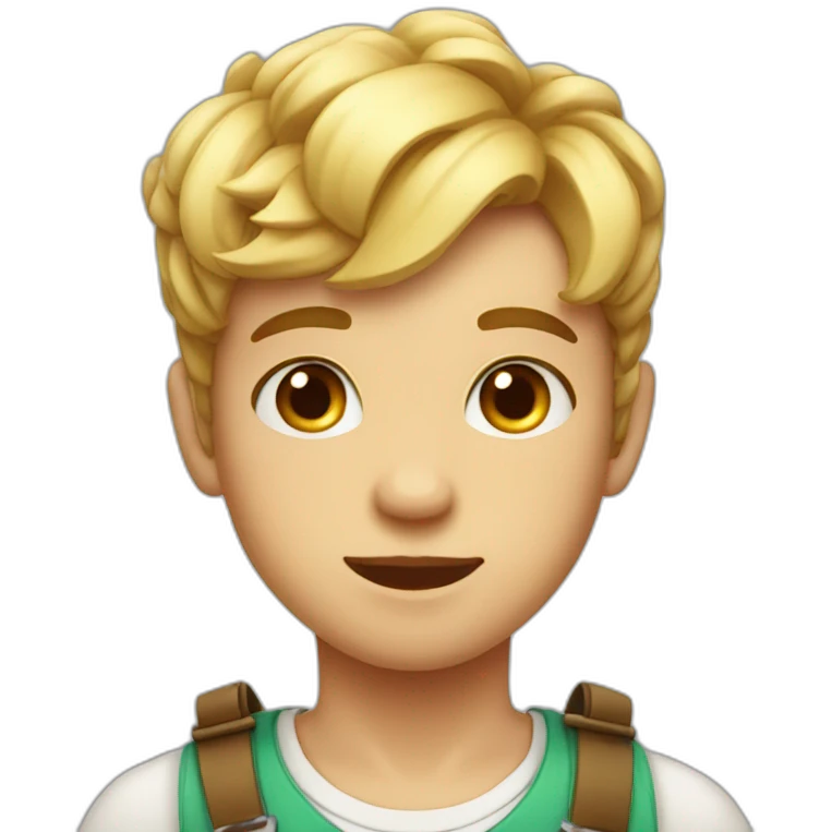 cute fair boy with bow on head  emoji