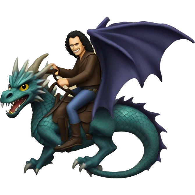 Ronnie james dio riding a dragon emoji