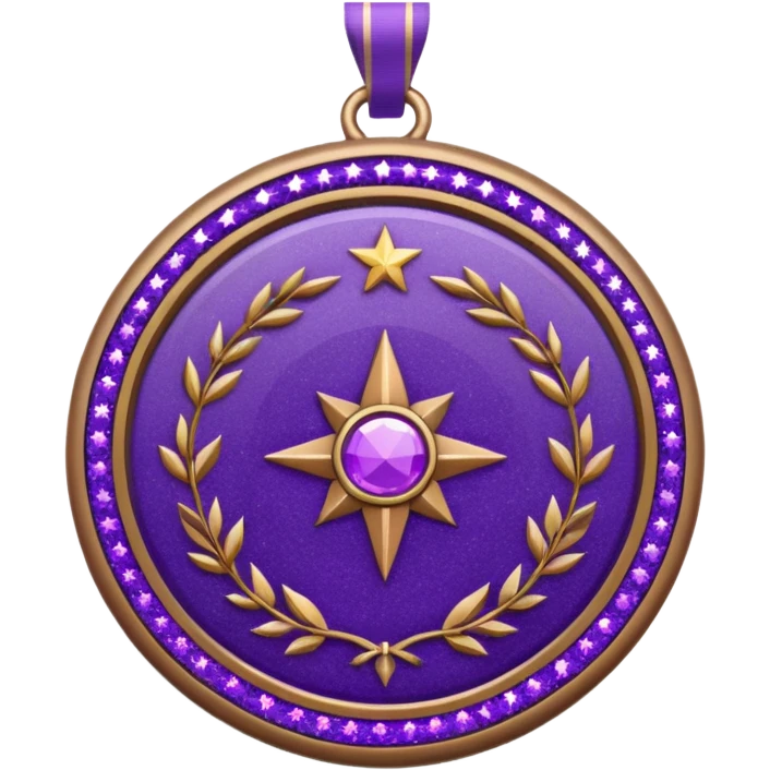 Purple Glitter military medal emoji