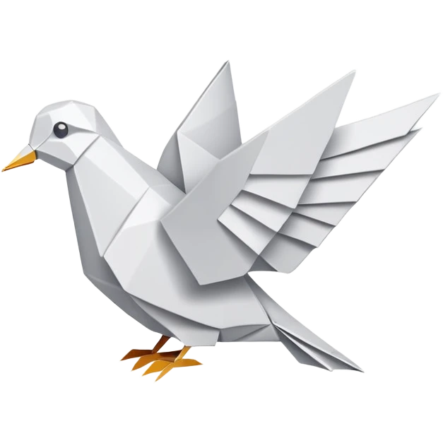 Dove origami minimalist  emoji