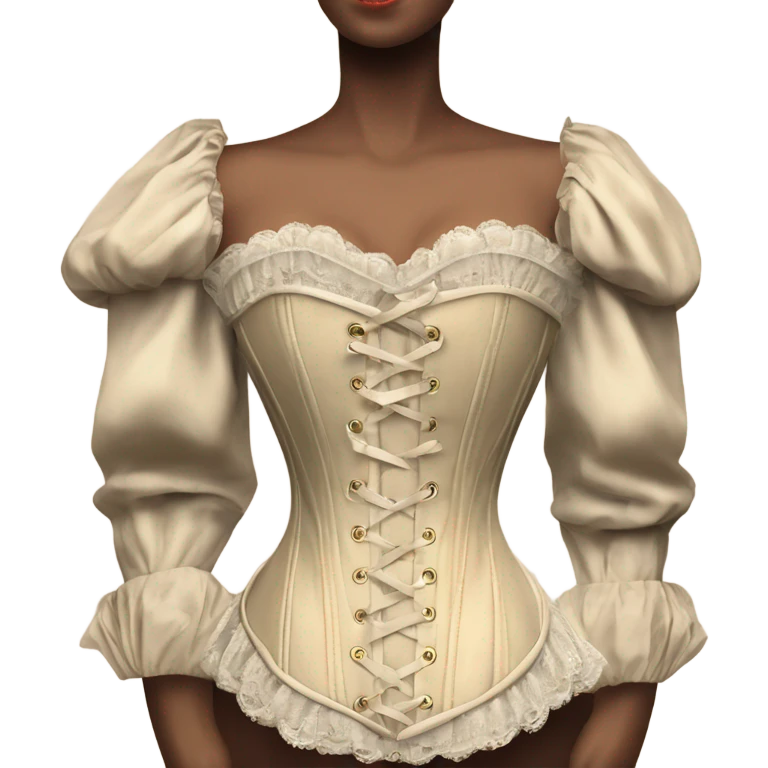vintage rococo light beige corset with sleeves  emoji