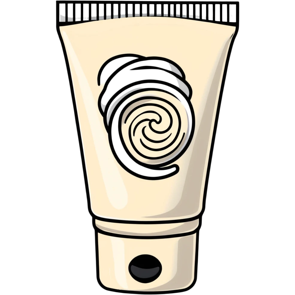 crumpled empty hand cream tube, flattened and wrinkled, cap on, no cream left emoji