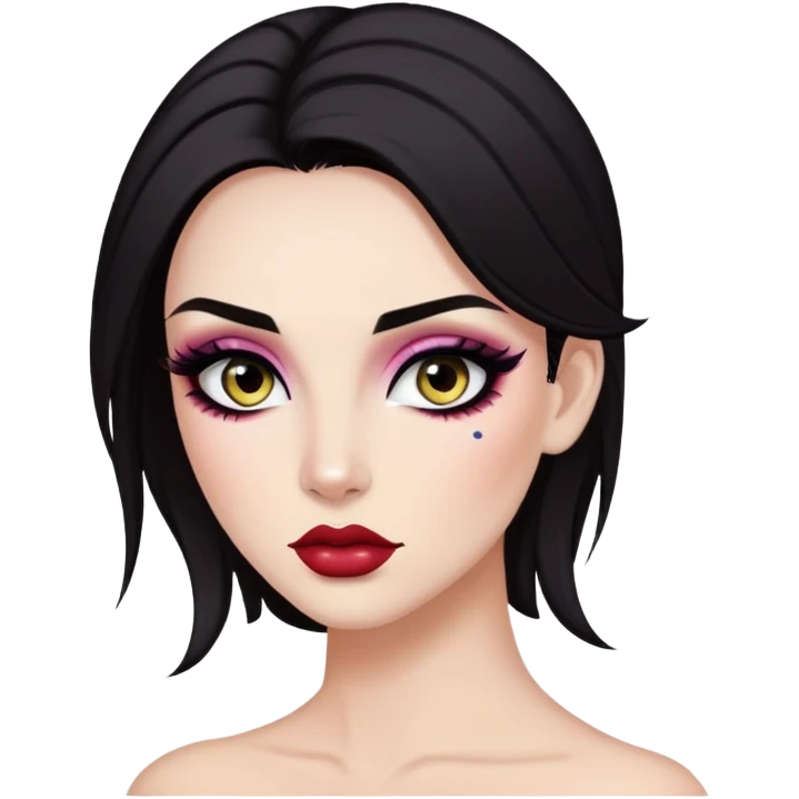 dark hair with strains, pretty beautiful bratz baddie emoji