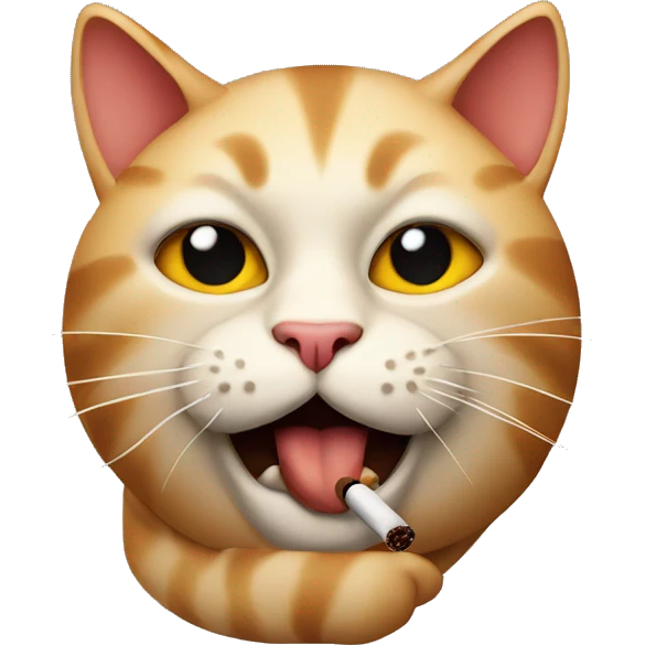 Cat face with cigar emoji