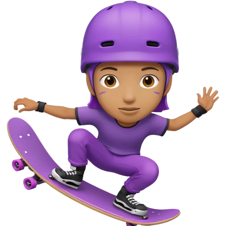 skater with skateboard and purple helmet emoji
