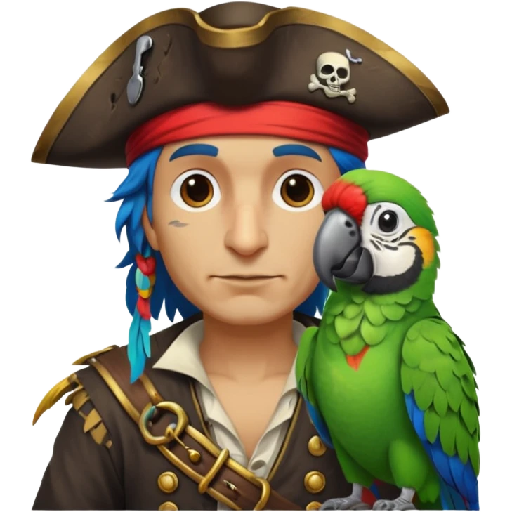 pirate and parrot emoji