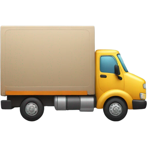 Moving truck with the words “woohoo” on the side emoji