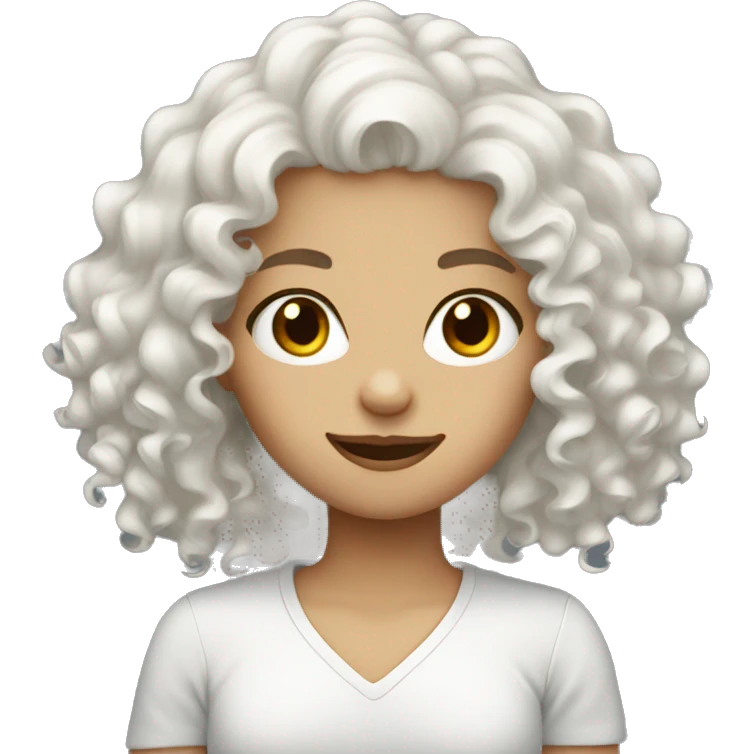 White curly hair girl emoji