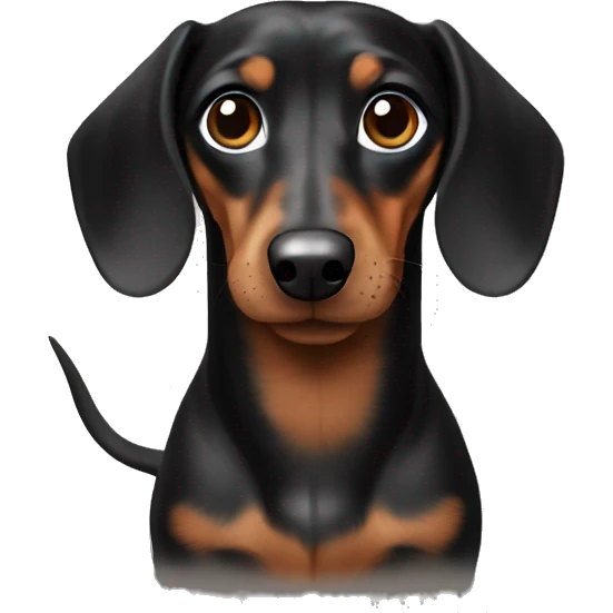 2 Black and brown and grey spotted dachshund  emoji