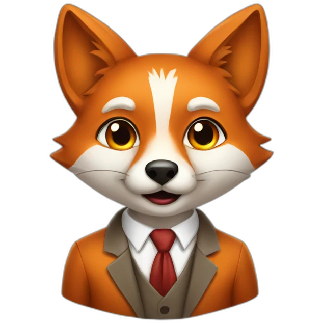 Cute fox banker emoji