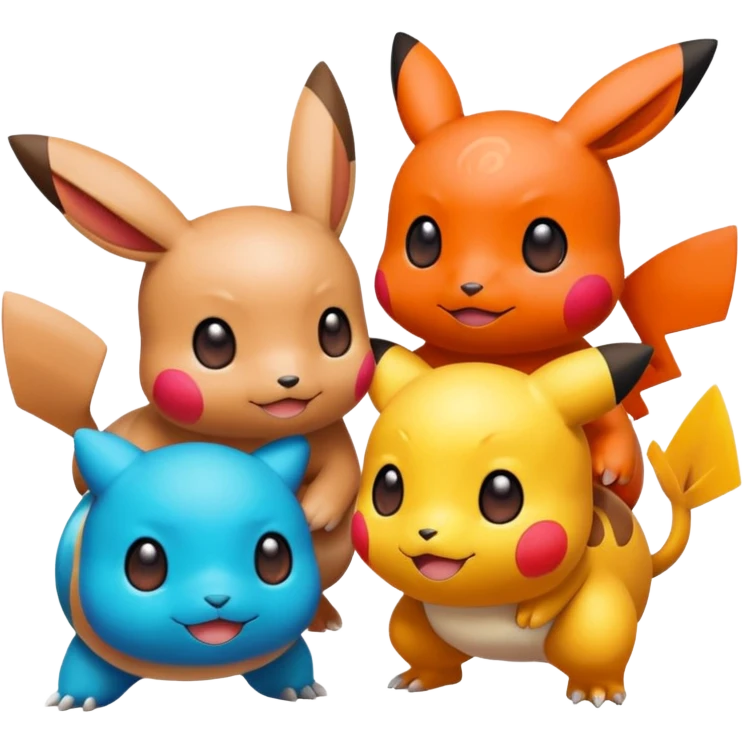 3 pokemnas helping each other  emoji