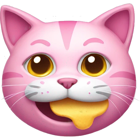 hungry pink cat emoji