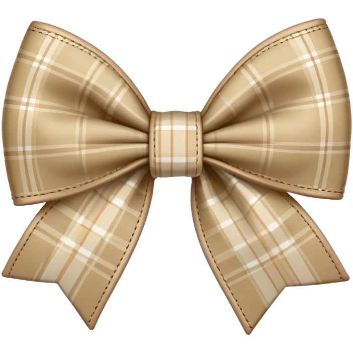 beige plaid bow emoji