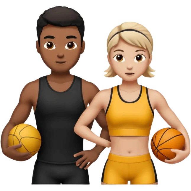 в рамке комнда людей занимается спортом emoji