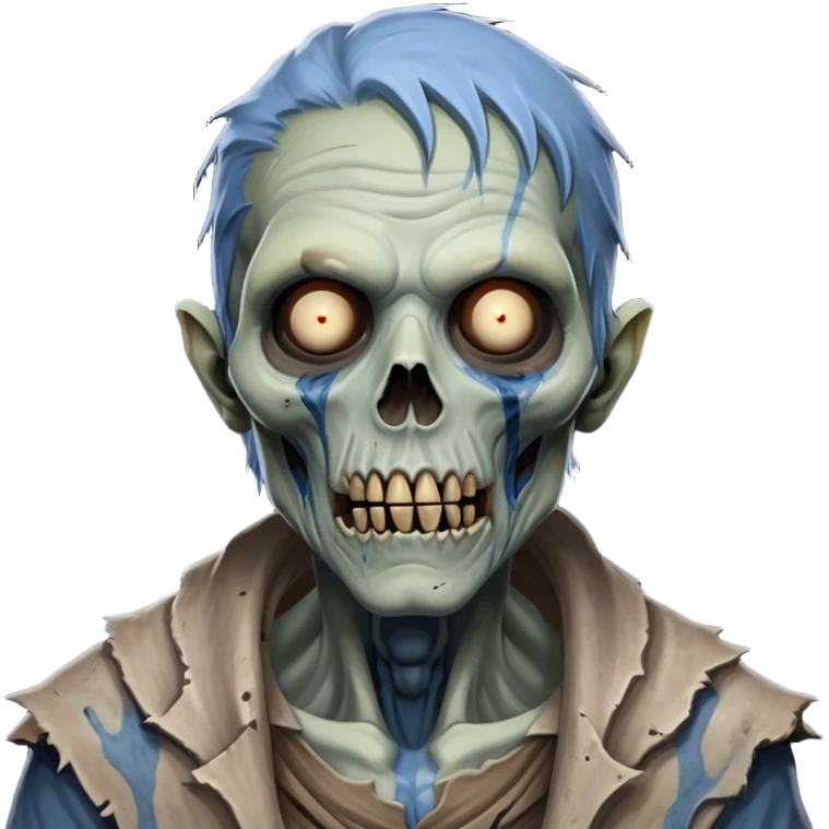 Cinematic Realistic WoW undead friendly zombie Portrait, depicted with decayed yet noble features, his weathered, pallid skin etched with ghostly blue veins and ancient scars. Clad in modest, tattered attire in muted browns and greys that remain consistently rugged, his hollow eyes burn with determined defiance. Rendered with lifelike texture and dramatic natural lighting, high shine, noble and resilient, capturing the stoic spirit of an undead veteran of Azeroth. emoji