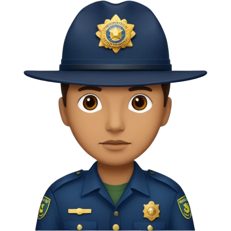hazme un policia de fronteras con gorro azul oscuro pero sin porra emoji
