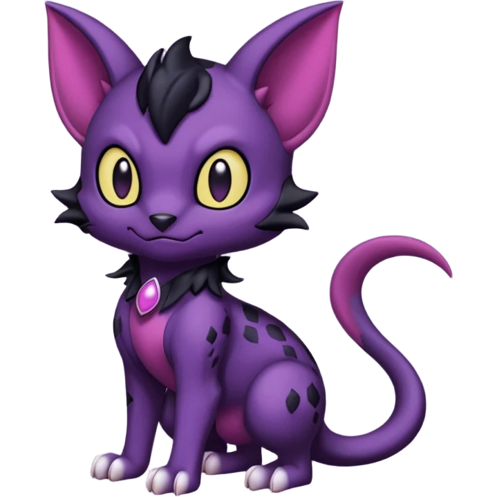 Black batty vampiric scary spooky dark dusky gloomy cute handsome beautiful pretty Liepard-Noibat-Delcatty-Pokémon-fusion emoji