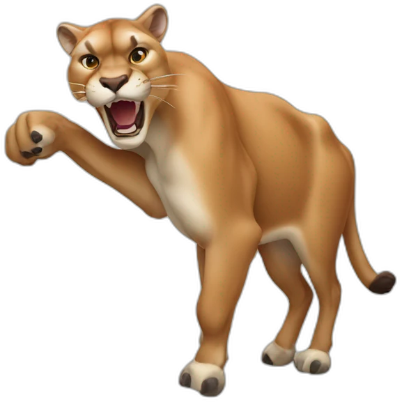 cougar clawing cow emoji