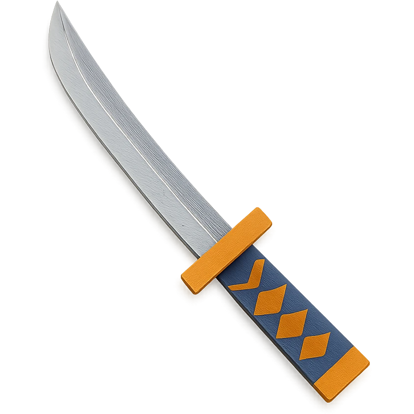 katana sword paper craft style emoji