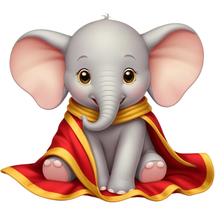 baby white dumbo elephant disney in a red and yellow blanket emoji