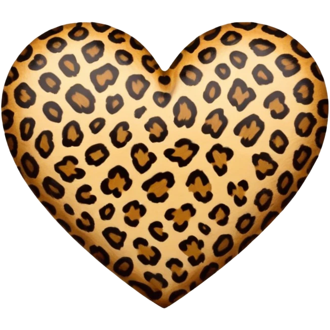leopard print heart emoji